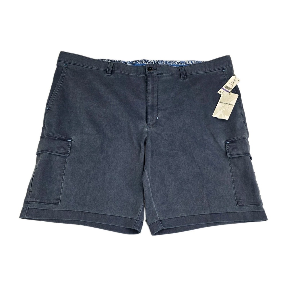 Tommy Bahama Cargo Shorts Men's 48 Blue Coastal Key Cotton Spandex 10" New $118